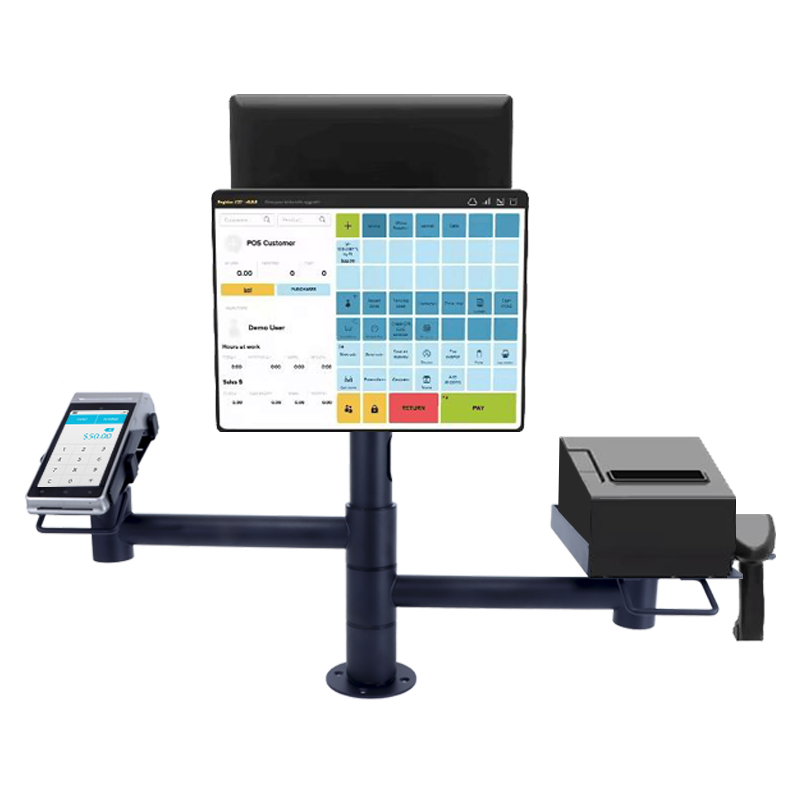 Dual Screen POS Pole Mount for Card Reader